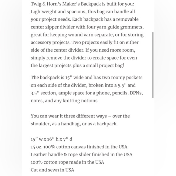 Twig & Horn Maker's Backpack - Picture 15 of 15